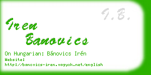 iren banovics business card